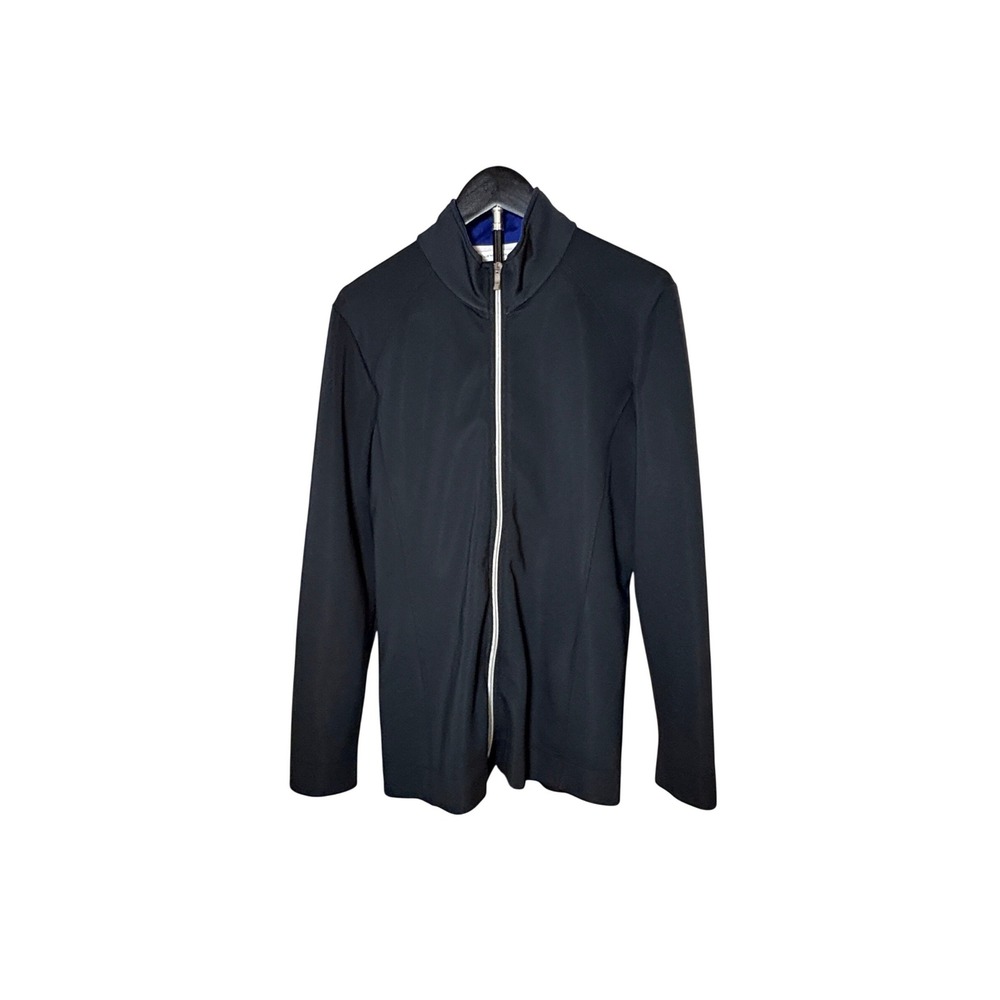 Fairway & Greene Womens XL Black Performance Stretch Golf Jacket Mock Neck Blue